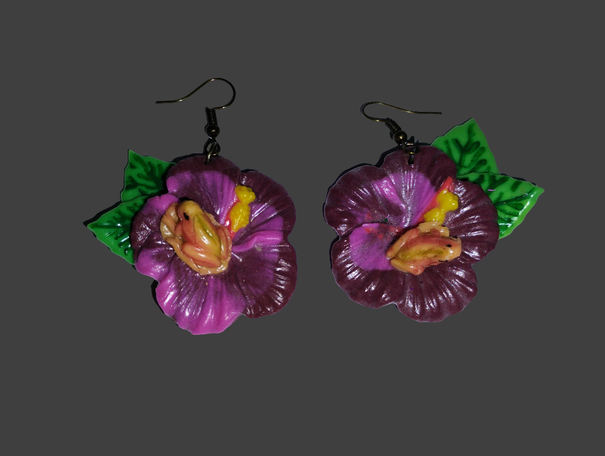 PR Hibiscus Earrings hibiscus flower earings