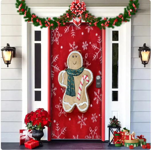 Background Fabric Door Hanging for Christmas